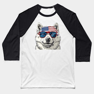 American 4th July Dog #3 Baseball T-Shirt